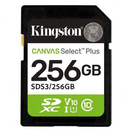 Kingston 256GB sdxc mälukaart Canvas Select Plus Gen3 150MB/s C10 UHS-I U1 V10