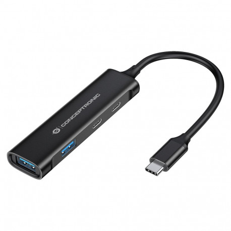 "CONCEPTRONIC 4-Port Hub USB-C3.2Gen1->2xA3.0/2xC o.Netz. sw"