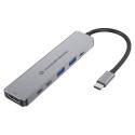 "CONCEPTRONIC 6-1 Dock USB-C->HDMI/2xUSB-A/2xUSB-C/+ 25cm gr"