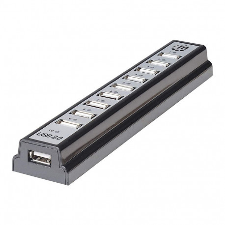 "MANHATTAN USB-HUB 10-Port USB 2.0 Desktop Hub schwarz"
