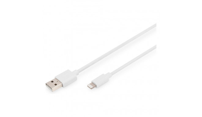 DIGITUS USB 2.0 A - Lightning kaabel, MFI 2m valge