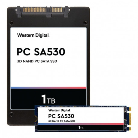 "2.5Zoll Western Digital PC SA530 SATA 1TB SATA III 6Gb/s 6.4cm 7mm intern"