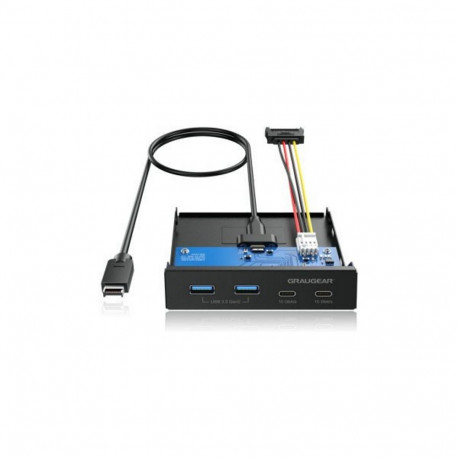 "GRAUGEAR Multi Frontblende 4-Fach USB-HUB. 2x USB-C.2x USB-A retail"