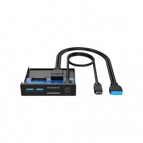 "GRAUGEAR USB-HUB+Kartenleser Multi Front Panel. Type-C USB retail"