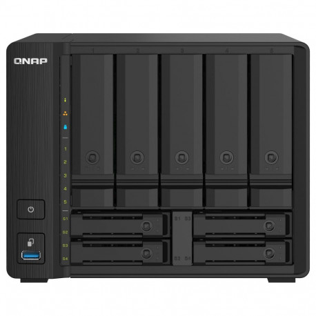 "QNAP TS-932PX-4G 9-Bay NAS AL324 4GB DDR4 SODIMM 5x8,89cm 3,5Zoll 4x6,35cm 2,5Zoll drive slots 2x10