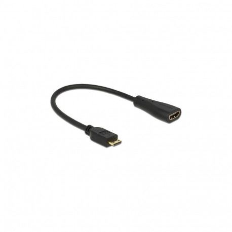 Delock adapterkaabel mini HDMI-C pistik - HDMI-A pesa High Speed with Ethernet 23cm