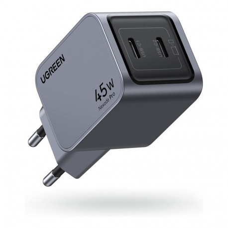 UGREEN Nexode Pro 45W kahe USB-C pordiga GaN kiirlaadija EU hall