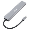 Equip dokkimisjaam USB-C -> HDMI, 3x USB 3.0, SD/TF, 100W PD, 25 cm, hõbedane
