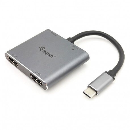 "Equip Dock USB-C->2xHDMI.USB 3.0.100WPD 15cm si"