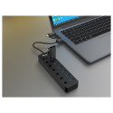"Equip USB-Hub 7-Port 3.2 ->7x3.2 5Gbps m.Netzteil sw"