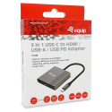 "Equip Dock USB-C->HDMI.USB-A.100WPD 25cm gr"