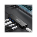 Equip 4-pordiline USB-jaotur 3.2/C->2xUSB-C 2xUSB-A 5Gbps ilma toiteplokita must