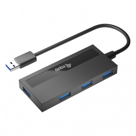 Equip 4-pordiline USB-jaotur 3.2 -> 4x3.0 + USB-C adapter 5Gbps ilma toiteplokita must