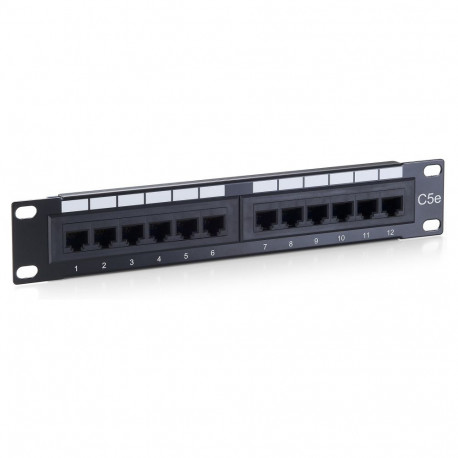 Equip patchpaneel 12x RJ45 Cat5e 10-tolline UTP 1HE ISDN must