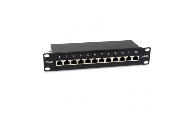 Equip patch-paneel 12x RJ45 Cat6A 10" FTP 1HE premium must