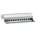 "Equip Patchpanel 12x RJ45 Cat6A 10"" FTP 1HE Premium hellgrau"