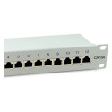 "Equip Patchpanel 12x RJ45 Cat6A 10"" FTP 1HE Premium hellgrau"
