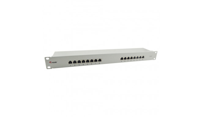 "Equip Patchpanel 16x RJ45 Cat6 19"" FTP 1HE ISO/IEC hellgrau"
