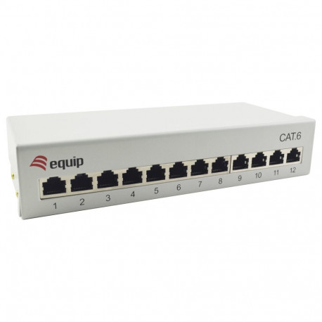 Equip 12x RJ45 Cat6 FTP lauapealne patšpaneel ISO/IEC helehall
