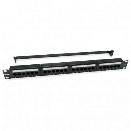 "Equip Patchpanel 24x RJ45 Cat6 19"" UTP 1HE ISO/IEC schwarz"