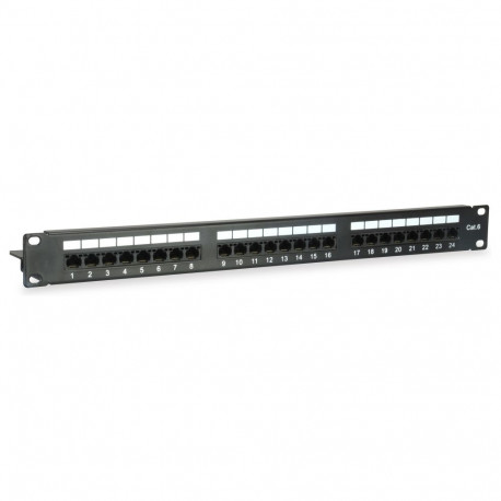 "Equip Patchpanel 24x Cat6 19"" UTP 1HE Keystone Montage sw"