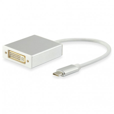 Equip adapter USB-C -> DVI-I DualLink (24+5) 2k60Hz 0.15m hõbedane