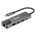 Equip dokkimisjaam USB-C->HDMI.2xUSB3.0.GbE.100WPD 25cm hõbedane