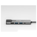 Equip dokkimisjaam USB-C->HDMI.2xUSB3.0.GbE.100WPD 25cm hõbedane