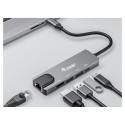 Equip dokkimisjaam USB-C->HDMI.2xUSB3.0.GbE.100WPD 25cm hõbedane