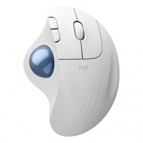 "Logitech ERGO M575S Wireless Trackball - Off White + Blue Ball"