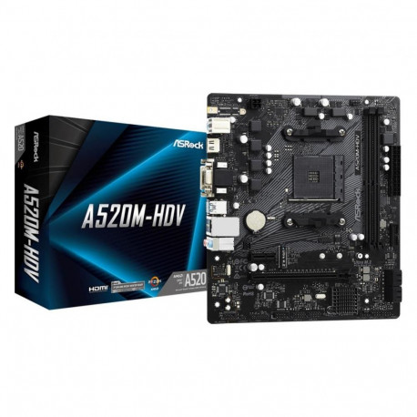 ASRock mainboard AMD A520 SAM4 MicroATX 1xPCI-Express 3.0 1x 1xPCI-Express 3.0 16x 1xM.2