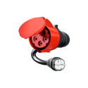Gemini adapter flex 22 kW CEE Drehstrom 32A > kodune pistikupesa 30cm, punane, must