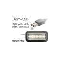 EASY-USB 2.0 Kabel, USB-A Stecker 90° > Micro-USB Stecker (schwarz, 5 Meter, rechts / links abgewink