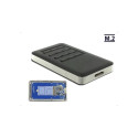 väline korpus M.2 Key B 42mm SSD > USB 3.0 Micro-B pesa krüpteerimisfunktsiooniga, hall/must