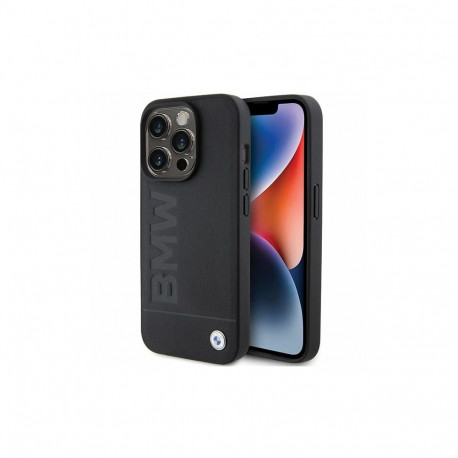 BMW Leather Hot Stamp case for iPhone 15 Pro - black