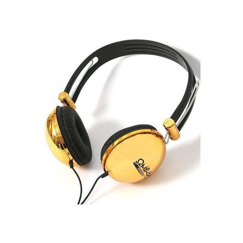 black and gold headset