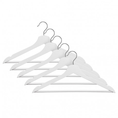WOODEN HANGER LSN001-W WHITE 5 PCS