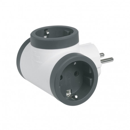 MOP SCH 3X2P+E LATERAL WHITE/BLACK