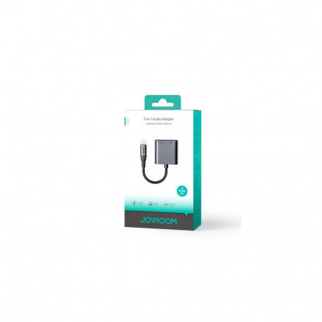 Joyroom adapter Lightning - Lightning/3.5mm 0.12m, black (SY-L01)