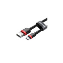 Baseus Type-C Cafule Cable 3A 0.5m Red + Black (CATKLF-A91)