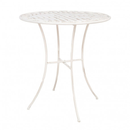 Table JASMINE D70xH75cm, antique white metal