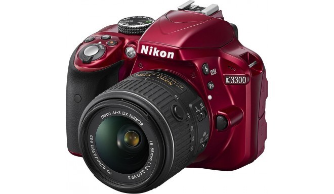 Nikon D3300 18-55mm VR II Kit, red DSLRs Photopoint