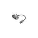 Digitus | CAT 5e patch cable adapter, 2x CAT 5e, shielded | DN-93904 | 0.19 m | Black | RJ45 socket 