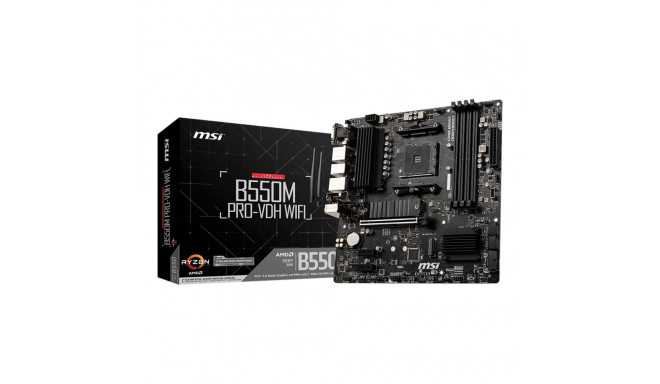 MSI | B550M PRO-VDH WIFI | Processor family AMD | Processor socket AM4 | DDR4 | Memory slots 4 | Chi