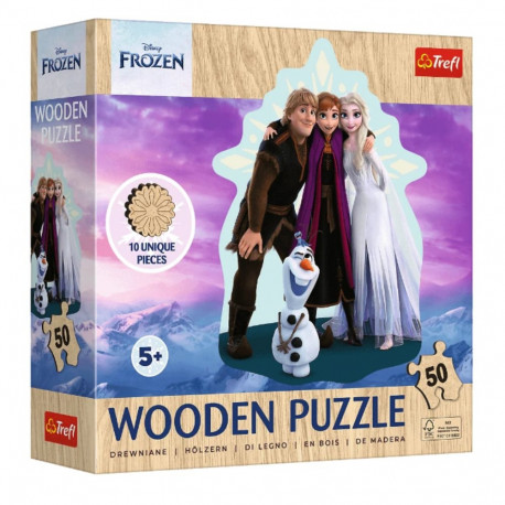 Puzzle - 50 puidust - Disney Frozen - lemmik Lumekuninganna - Trefl 20283