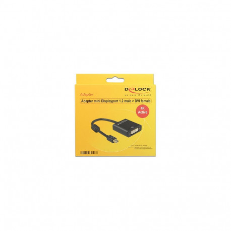 Adapter mini DisplayPort 1.2 pistik > DVI pesa 4K aktiivne, must