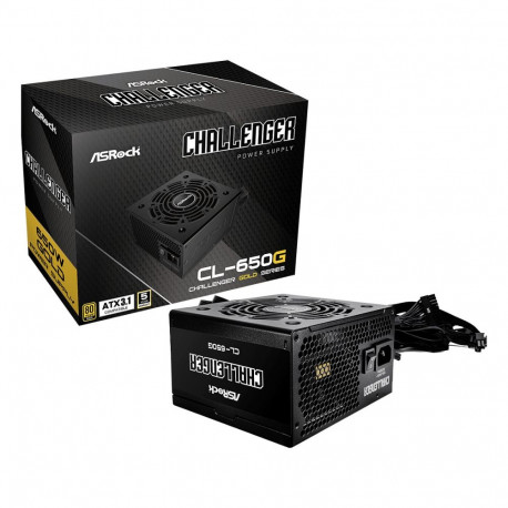 ASRock toiteplokk Challenger Series CL-650G 650W ATX 80+ Gold jaemüügiversioon, must
