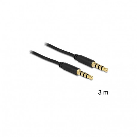 "Klinkenkabel 3,5 mm 4 Pin Stecker zu Stecker 3 m schwarz"