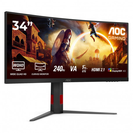 "AOC CU34G4Z 86.36cm 34Zoll 3440x1440 1ms 2xHDMI DP USB Black/Red"
