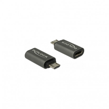 "DELOCK Adapter USB 2.0 Micro-B Stecker zu USB Type-C 2.0 Buchse anthrazit"